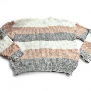 SHEIN Curve Women's Colorblock Ribbed Sweater - Fall colors size 0XL plus-size